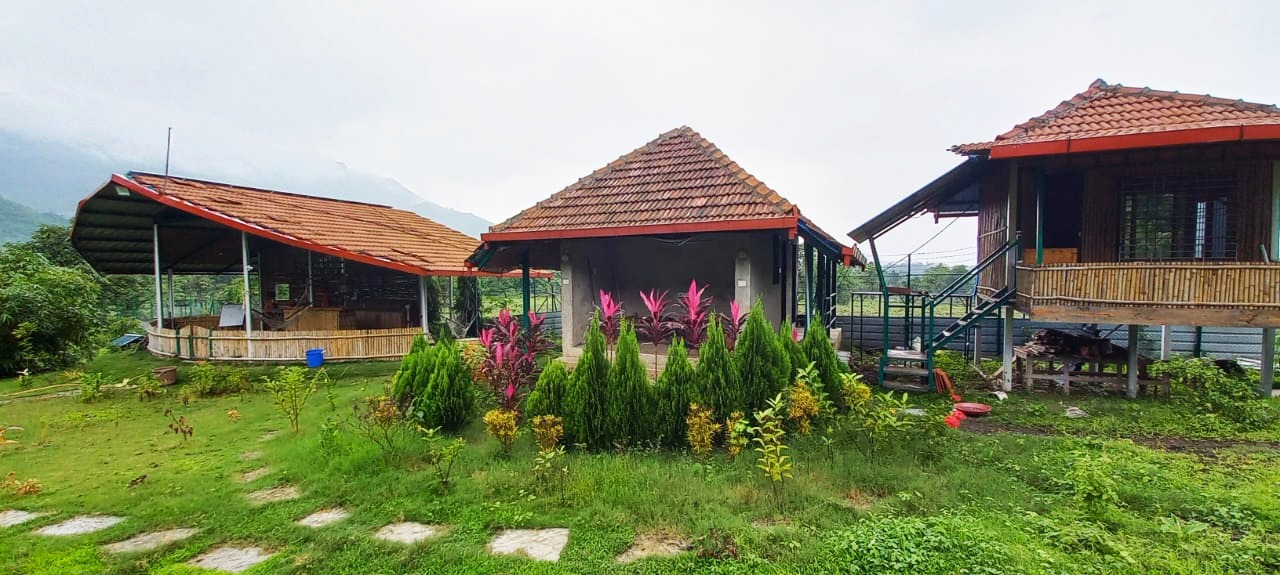 (L to R) Natutarian Café, Rainbow Hut & Bamboo Hut